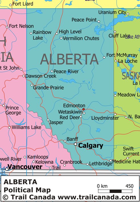 Map of Alberta