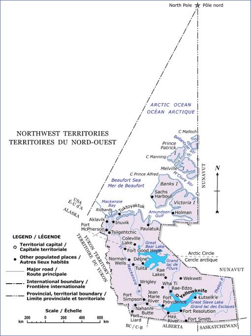 Map of Northwest Territories