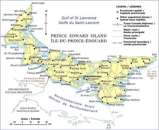 Map of Prince Edward Island